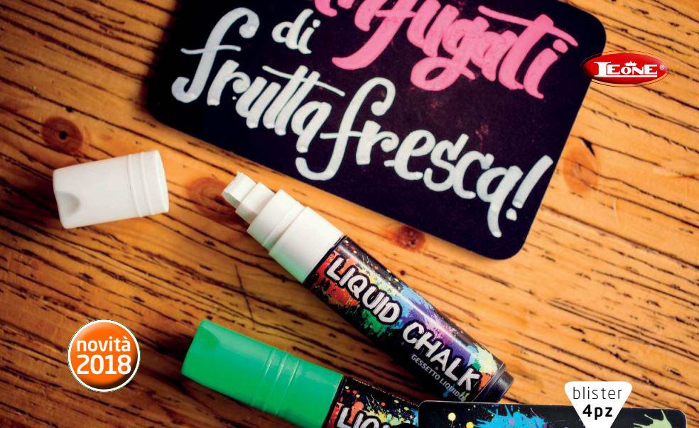 PENNARELLI A GESSO LIQUIDO PER LAVAGNE LEONE MULTICOLOR 4PZ X CF