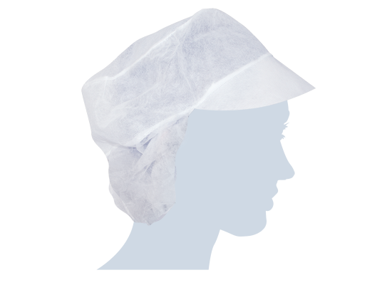 CAPPELLO CON VISIERA MONOUTILE TNT BIANCO 100PZ X 10CF X CT