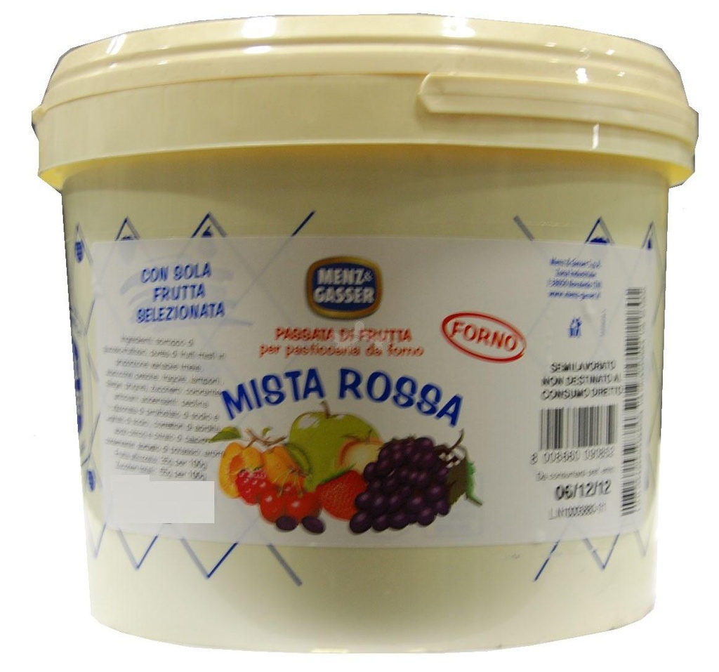 PASSATA MISTA ROSSA MENZ&amp;GASSER 4 STAGIONI PRE E POST FORNO 12.5KG