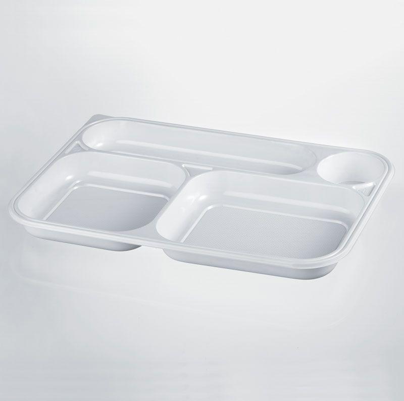 VASSOIO 4 SCOMPARTI ISAP BASIC 36x24x3h BIANCO PS 50PZ X 8CF X CT