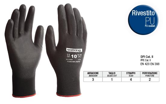GUANTI NYLON PU NITROTECH INDUSTRIALI M/7-L/8-XL/9 NPUW 12CF X CT