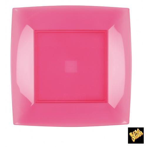 PIATTO PIANO GOLDPLAST NICE 230mm PS FUCSIA TRASPARENTE 6PZ X 10CF X CT