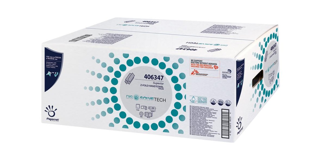 ASCIUGAMANI PIEGA Z PAPERNET DISSOLVETECH  200pz X CF X 20 X CT