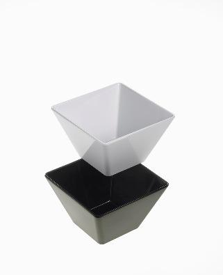 INSALATIERA QUADRATA DIAMANTE 18X18X8,5 MELAMINA BIANCA