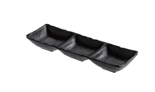 COPPETTA QUADRATA 3 SCOMPARTI LEONE LE PERLE 26,5X8,8X3,5 MELAMINA NERA