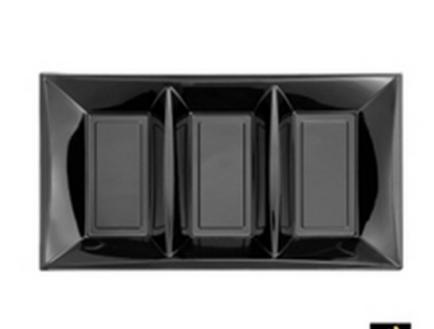 PIATTO 3 SCOMPARTI GOLDPLAST FEELING 330X180 PP NERO 15PZ X 20CF X CT