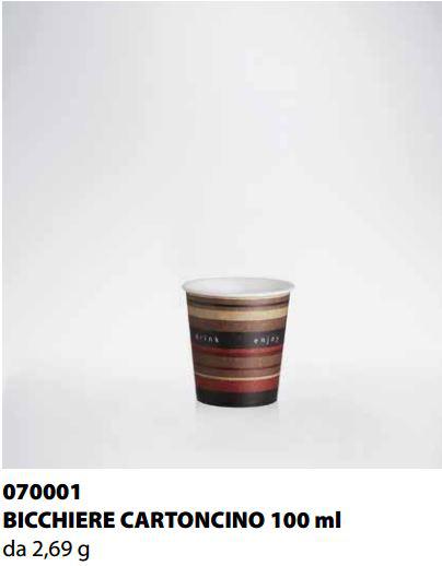 BICCHIERE CARTONCINO ISAP PASSO E BEVO VERONA 100cc  50PZ X 25CF X CT