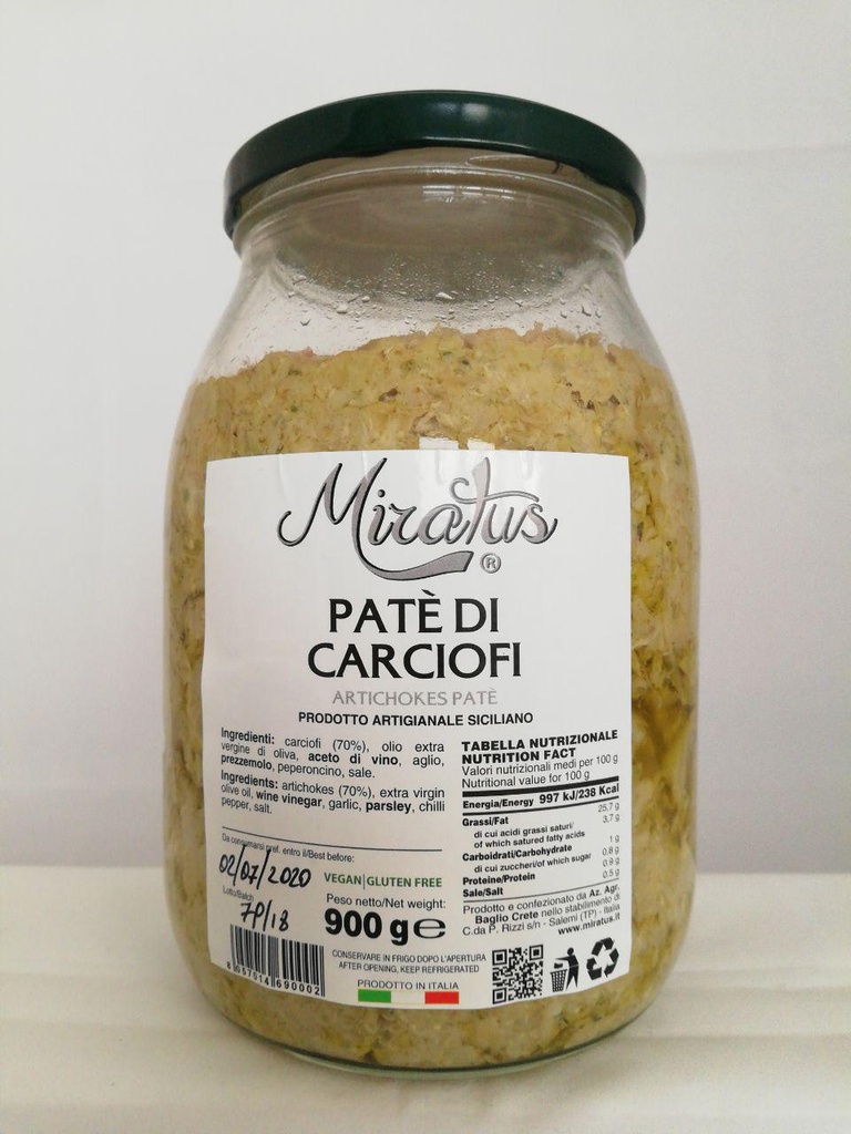 PATE' DI CARCIOFI MIRATUS 900GR 6PZ X CT