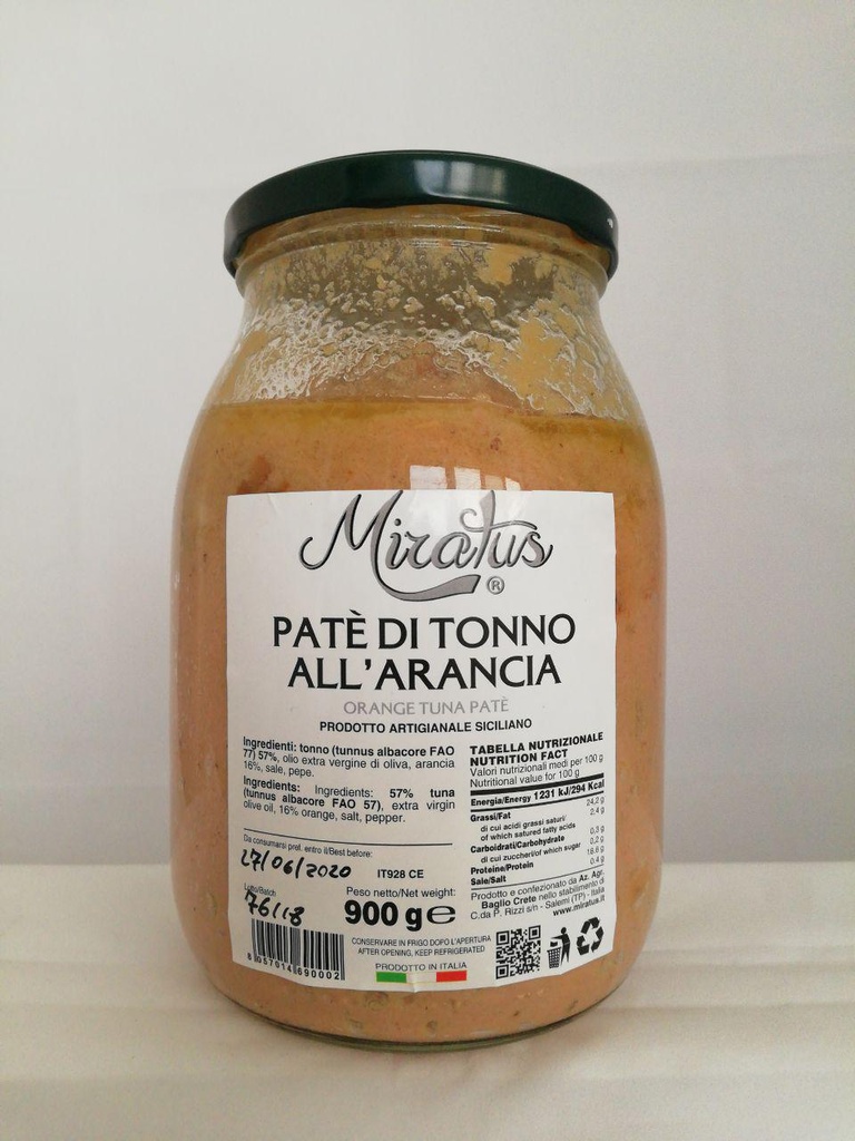 PATE' DI TONNO ALL'ARANCIA MIRATUS 900GR 6PZ X CT