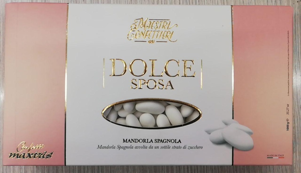 CONFETTI MAXTRIS MANDORLA SPAGNOLA DOLCE SPOSA GOLD BIANCHI 1KG