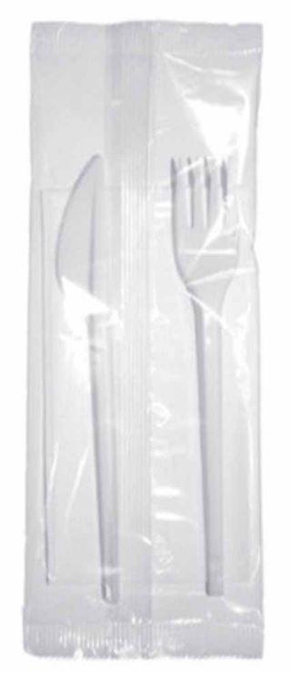 POSATE IMBUSTATE BIS + TOVAGLIOLO PL BIANCHE 500PZ X CT