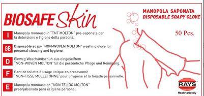 GUANTO MANOPOLA SAPONATA RAYS BIOSAFE SKIN 50PZ X 20CF X CT