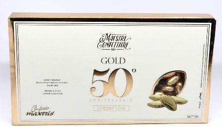 CONFETTI MAXTRIS DORATI INCARTATI 50 ANNIVERSARIO 500GR X CF