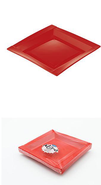 PIATTO PIANO ILIP MIRO' 208mm PS ROSSO 20PZ X 10CF X CT