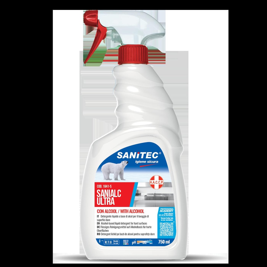 DET. UNIVERSALE BASE ALCOLICA HACCP SANITEC SANIALC ULTRA 750ML X 6PZ X CT