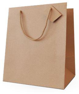 SHOPPERS PORTA PANETTONE CON CORDINI CARTA KRAFT 24,5+24,5X33.5 AVANA 10PZ X CF