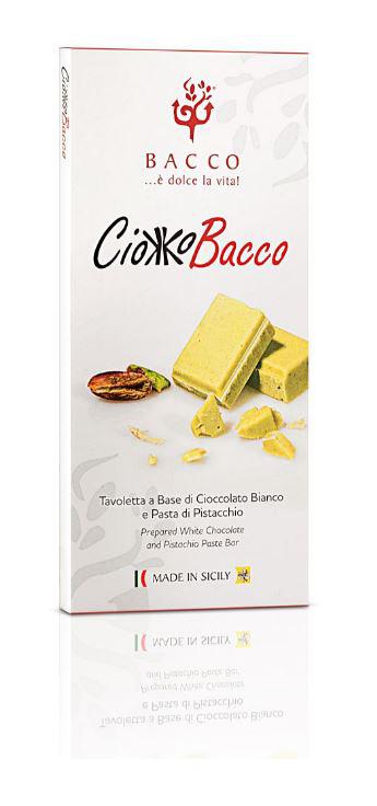 TAVOLETTA AL CIOCCOLATO BIANCO E PISTACCHIO CIOKKOBACCO 100GR
