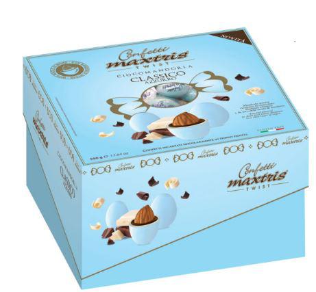 CONFETTI MAXTRIS TWIST CLASSICO CELESTE CIOCOMANDORLA 500GR X CF