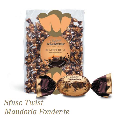 PRALINE DI CIOCCOLATO FONDENTE MAXTRIS BUSTA TWIST MANDORLA 1KG X 4CF X CT