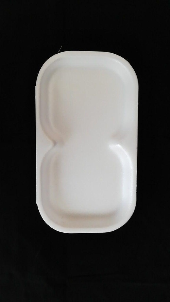 VASSOIO POLISTIROLO COOPBOX 2 HAMBURGER CX86 223x125x18 BIANCO 1000PZ X 6ST X BL