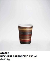 [070002] BICCHIERE CARTONCINO ISAP PASSO E BEVO VERONA 150cc 58PZ X 45CF X CT
