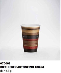 [070003] BICCHIERE CARTONCINO ISAP PASSO E BEVO VERONA 180cc 58PZ X 45CF X CT