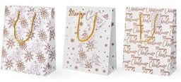 [SHP521MIX] SHOPPERS NATALIZIE GOLD CON CORDINO CARTA 11+6,5X14 MIX STAMPE 12PZ X 8CF X CT