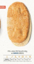 [342R101] PANE PITA LUNGA PRETAGLIATA 100GR 50PZ X CT