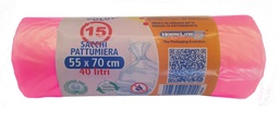 [SP05DR/C] SACCO NU DIFFERENZIATA 55X70 MDPE ROSA TRASPARENTE 15PZ X 36CF X CT